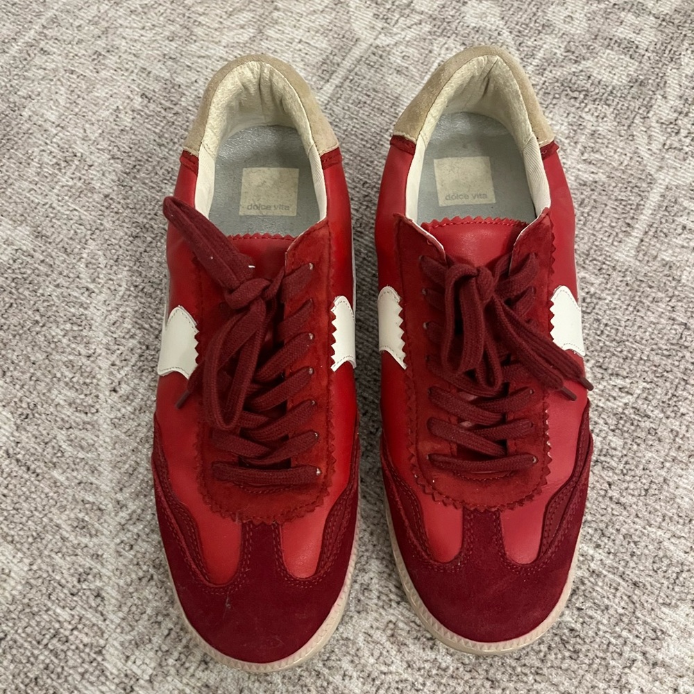 Dolce Vita Red and White Sneakers